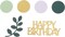 300 Pcs Sage Green Happy Birthday Confetti Greenery Gold Table Confetti Decorations Green and Gold Birthday Party Decorations (Happy Birthday)